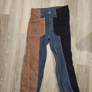 Kavu Gray Corduroy Patchwork Pants